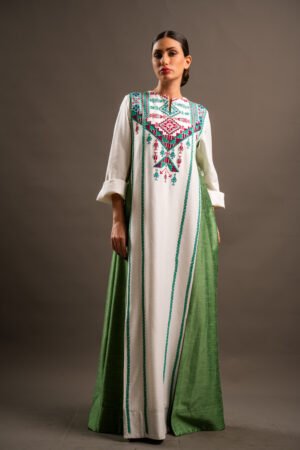 Arabi Collection - Emerald Harmony Hand Embroidery and Beads Thobe