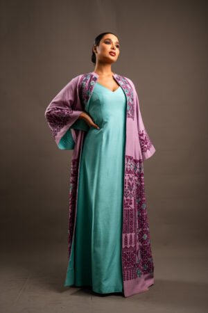 Arabi Collection - Lilac Grove Hand Embroidery and Beads Thob with Dress