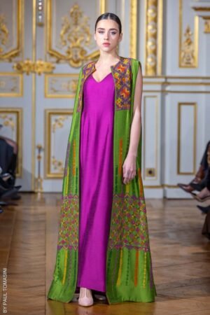 Arabi Collection - Rain Song Hand Embroidery and Beads Thob Sleeveless Dress