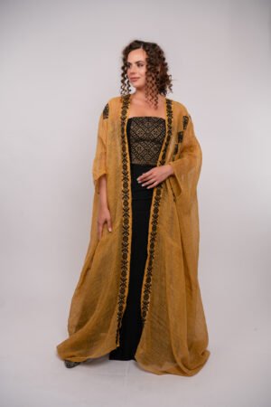 Arabi Collection- Abaya Najaf with Black Hand Embroidery and Beads